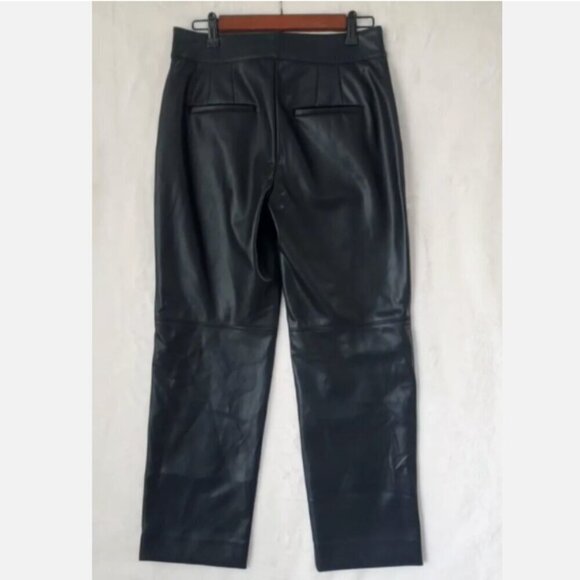 NWT Banana Republic Straight Leg Vegan Leather Trouser Pants Black Size 6 RT$100 - Picture 7 of 12